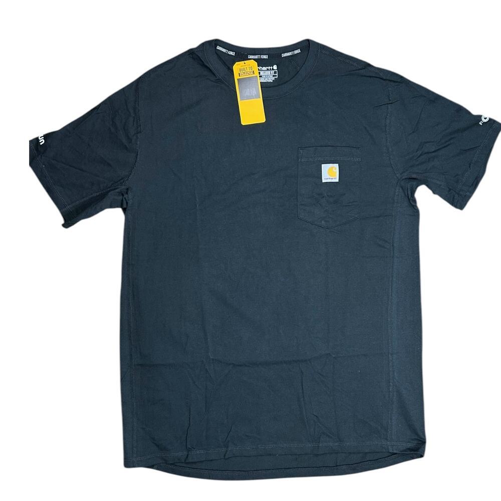 Carhartt Force Relaxed Fit Short Sleeve Pocket Tee Black Large NWT COMPANY LOGO - Picture 2 of 6